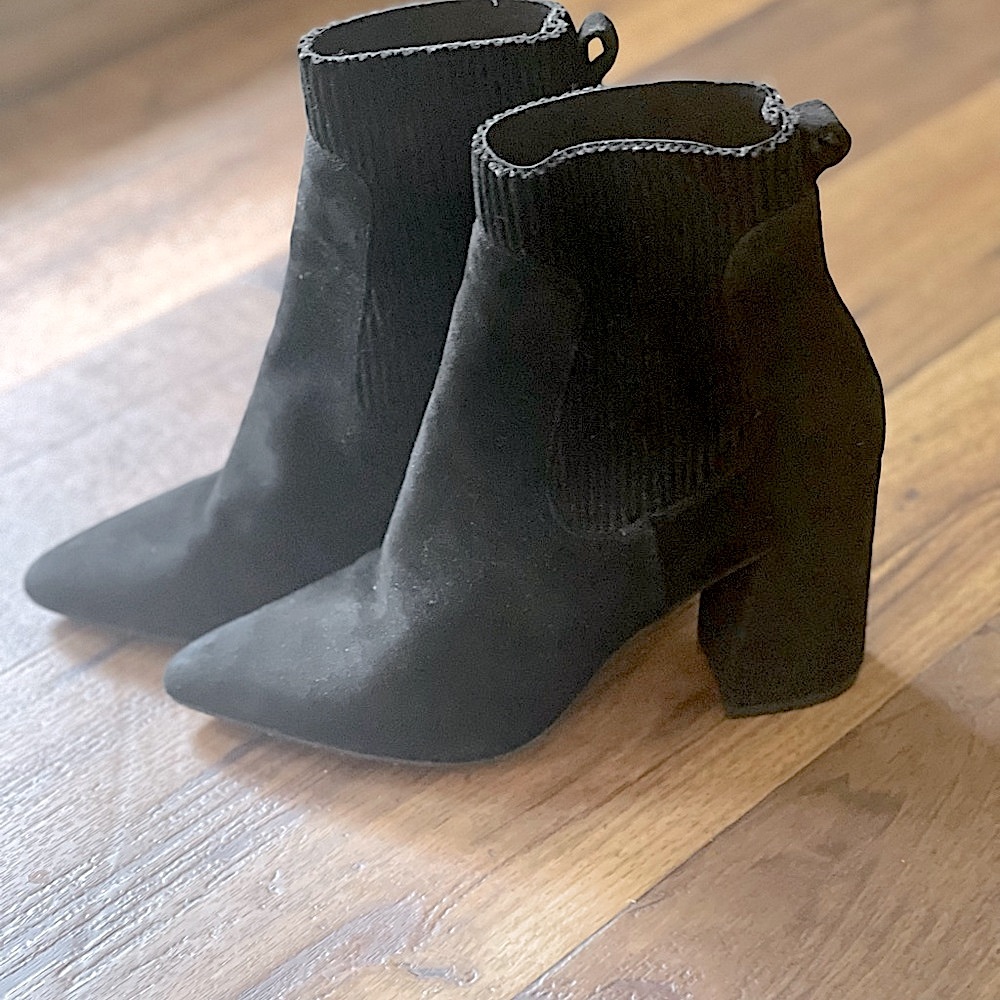 Steven Newell Booties Pull Up Suede and Knit Booties Size 6.5